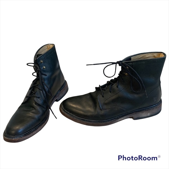 Frye Lace Up Mens Black Leather Casual Dress Boots main image 4